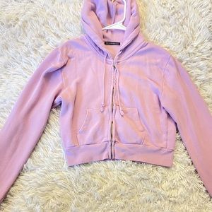 Brandy Melville Pink Cropped Hoodie
